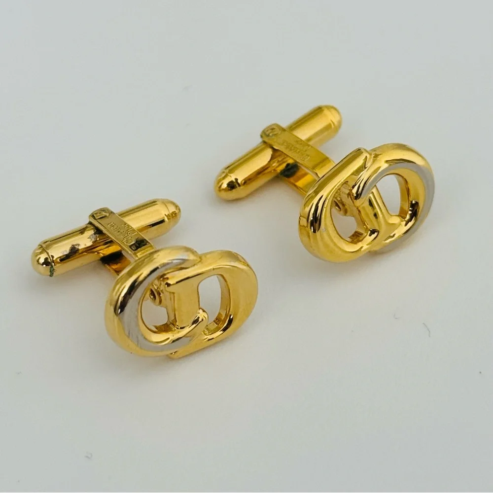Christian Dior Gold Tone Cuff Links